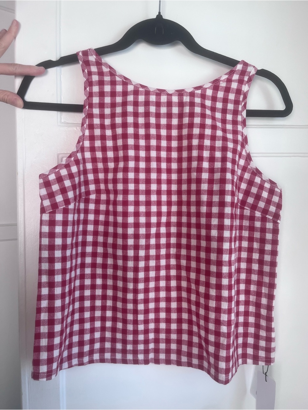 NWT Red and White Gingham Sleeveless Crop Top